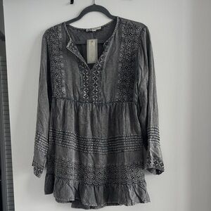 Gray Size M Boho Top